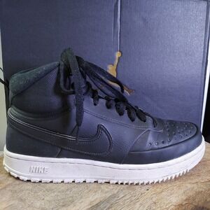 Nike Court‎ Vision Mid Winter Shoes Sneakers Black Men's Sz 8.5 DR7882-002